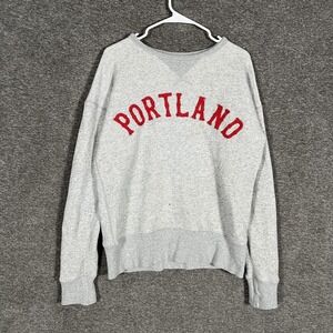 Ebbets Field Flannels Sweatshirt Mens‎ Small Gray Portland Graphic Crewneck